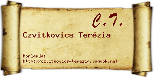 Czvitkovics Terézia névjegykártya